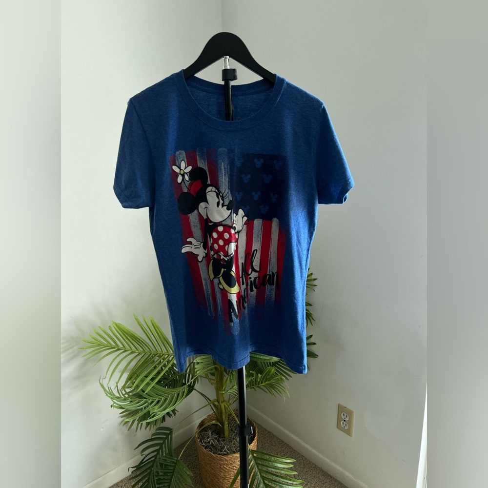 Disney Minnie Mouse Stars & Stripes Blue Tee